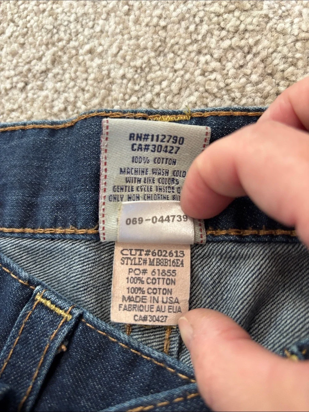True Religion Ricky Men Dark Blue Straight-Leg Flap Pocket Jeans size 31x29 USA